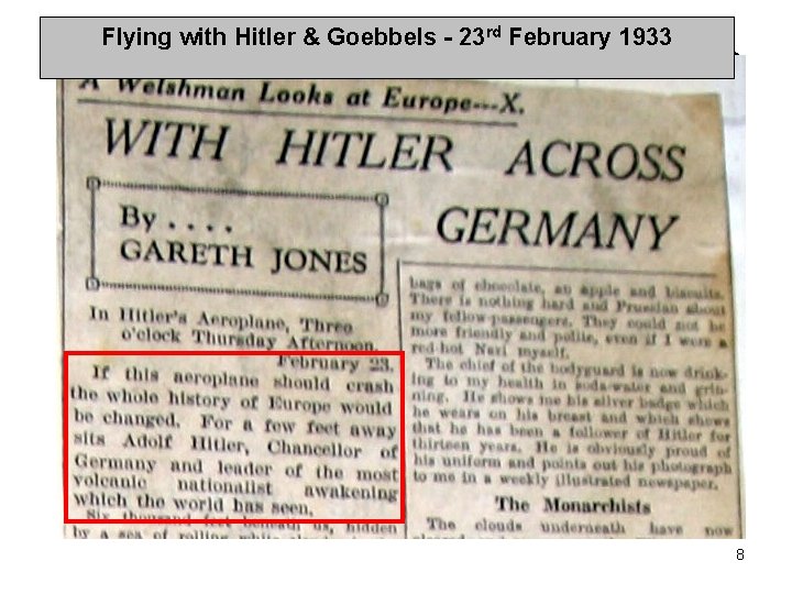 Flying with Hitler & Goebbels - 23 rd February 1933 Planning a Trip to
