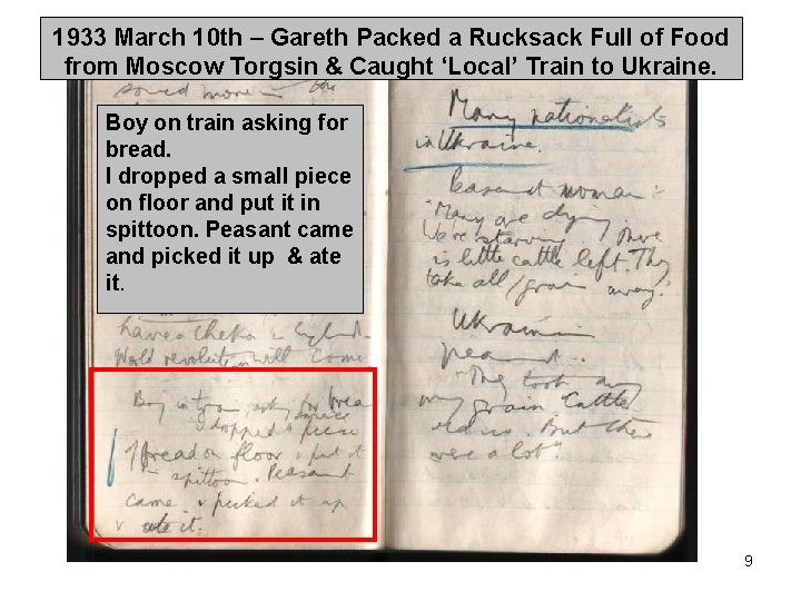 1933 March 10 th – Gareth Packed a Rucksack Full of Food from Moscow