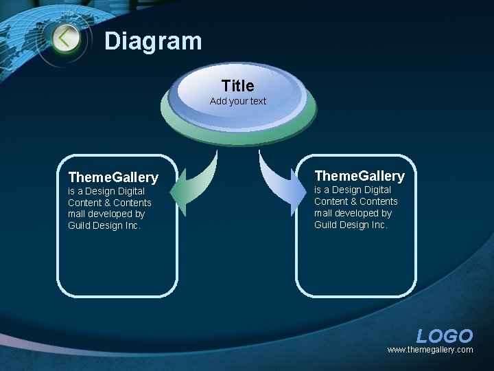 Diagram Title Add your text Theme. Gallery is a Design Digital Content & Contents