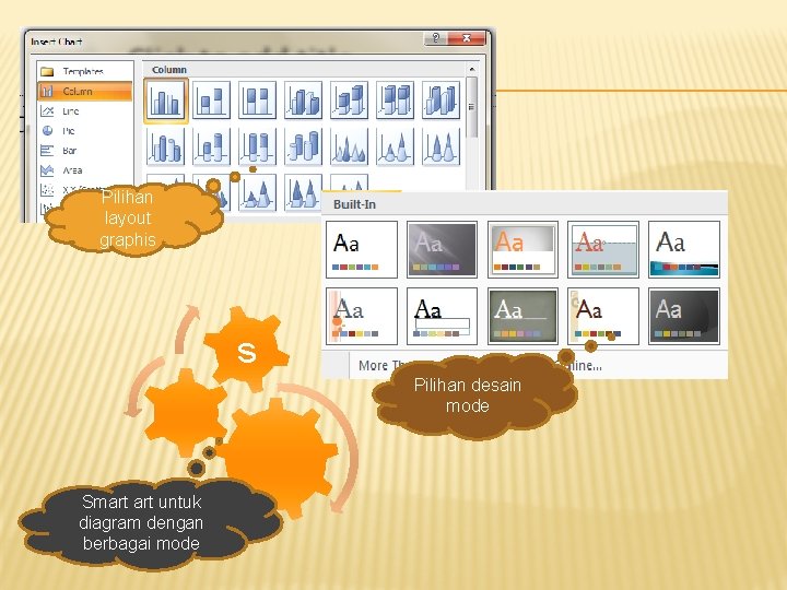 Pilihan layout graphis s Pilihan desain mode Smart untuk diagram dengan berbagai mode 