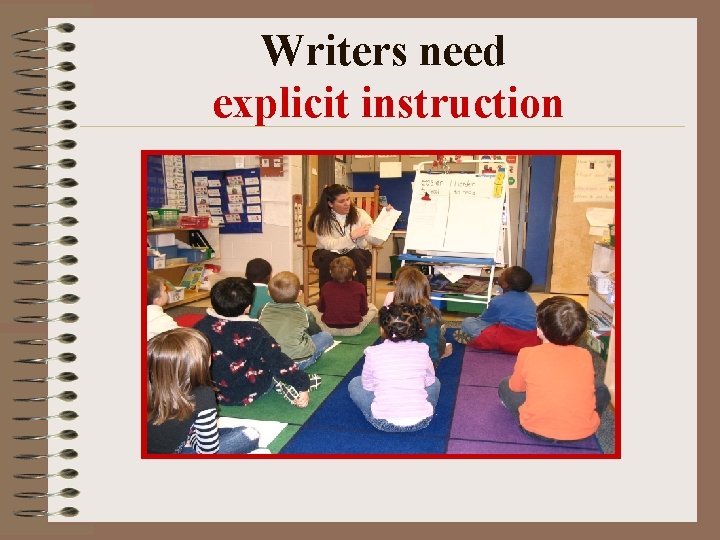 Writers need explicit instruction Writers need explicit instruction