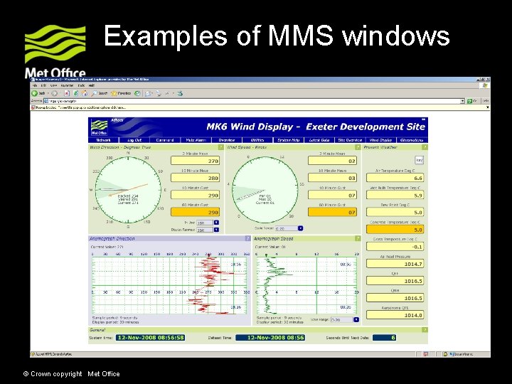 Examples of MMS windows © Crown copyright Met Office Examples of MMS windows © Crown copyright Met Office