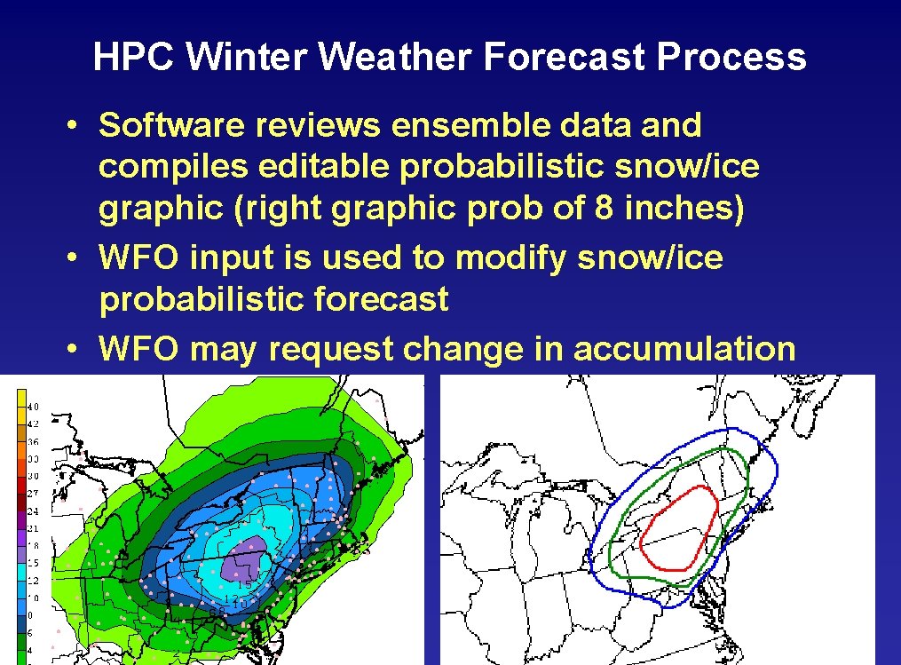 HPC Winter Weather Forecast Process • Software reviews ensemble data and compiles editable probabilistic