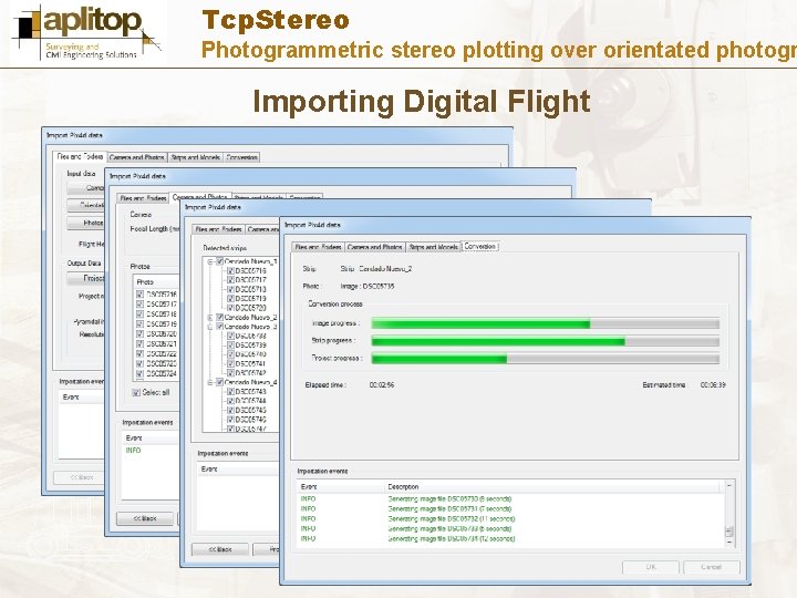 Tcp. Stereo Photogrammetric stereo plotting over orientated photogr Importing Digital Flight 