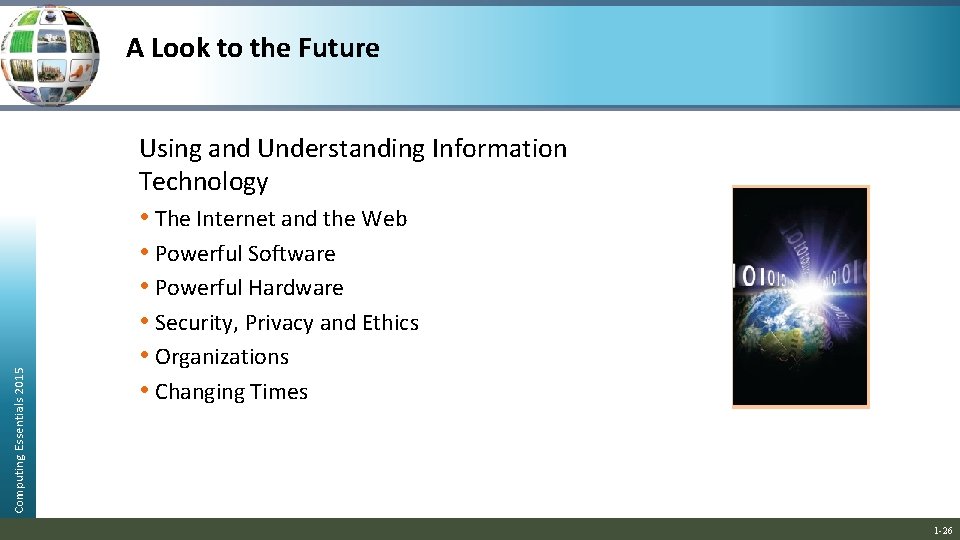 Computing Essentials 2015 A Look to the Future Using and Understanding Information Technology •