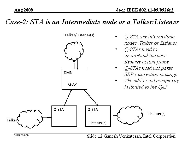 Aug 2009 doc. : IEEE 802. 11 -09/0926 r 2 Case-2: STA is an