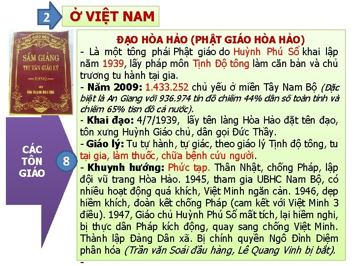 2 CÁC TÔN GIÁO Ở VIỆT NAM 8 ĐẠO HÒA HẢO (PHẬT GIÁO HÒA