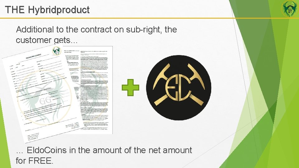 THE Hybridproduct Additional to the contract on sub-right, the customer gets… … Eldo. Coins