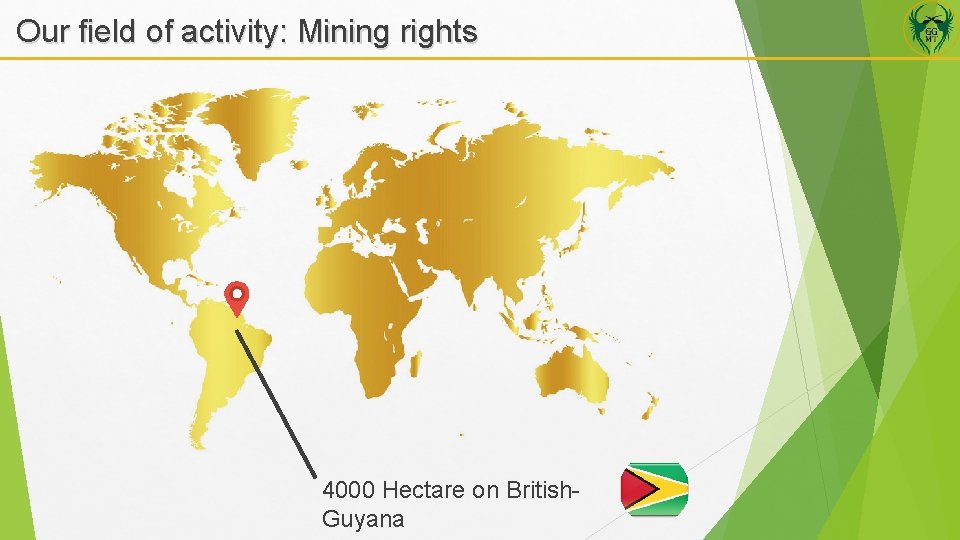 Our field of activity: Mining rights 4000 Hectare on British. Guyana 