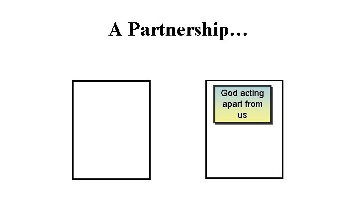 A Partnership… God acting apart from us 