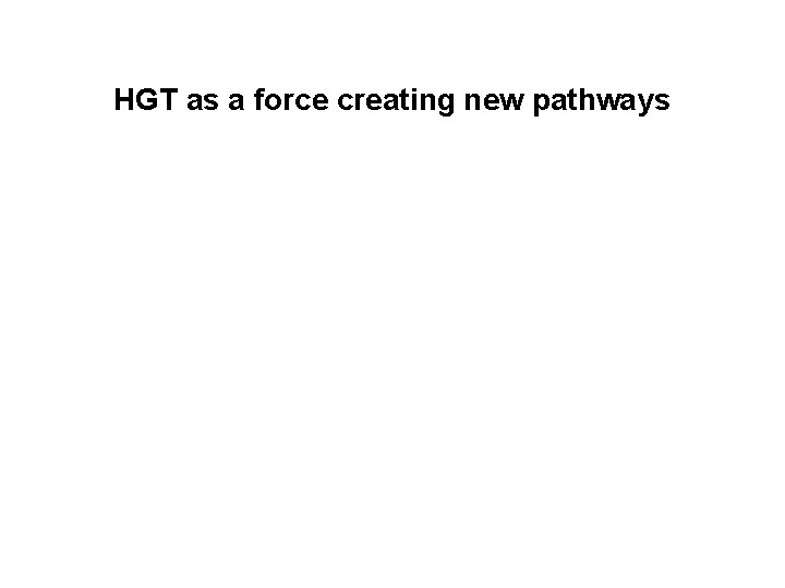 HGT as a force creating new pathways 
