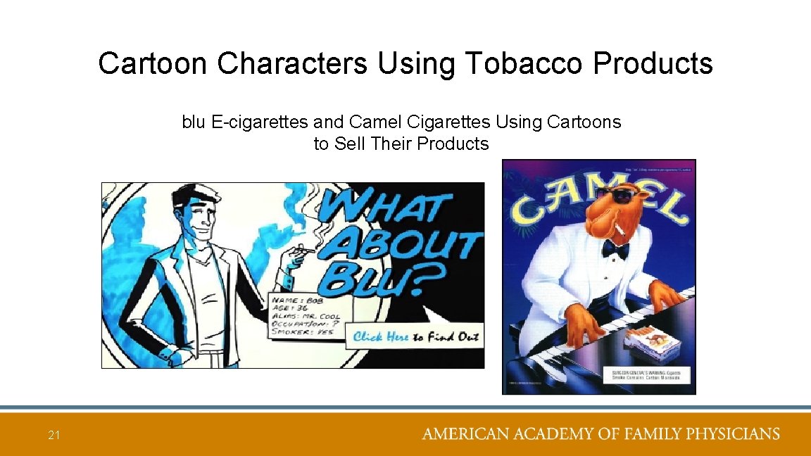 Cartoon Characters Using Tobacco Products blu E-cigarettes and Camel Cigarettes Using Cartoons to Sell