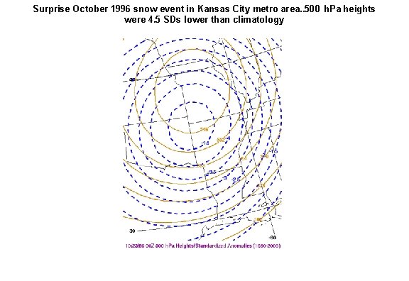 Surprise October 1996 snow event in Kansas City metro area. . 500 h. Pa