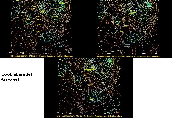 Look at model forecast Look at model forecast