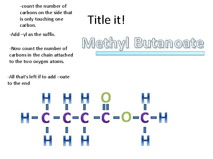 -count the number of carbons on the side that is only touching one carbon.