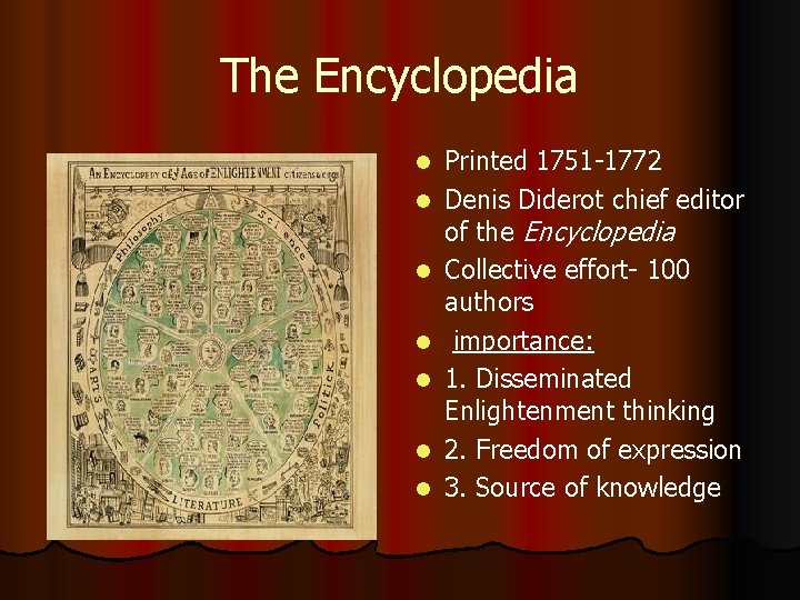 The Encyclopedia l l l l Printed 1751 -1772 Denis Diderot chief editor of