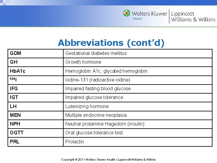 Abbreviations (cont’d) GDM Gestational diabetes mellitus GH Growth hormone Hb. A 1 c Hemoglobin Abbreviations (cont’d) GDM Gestational diabetes mellitus GH Growth hormone Hb. A 1 c Hemoglobin