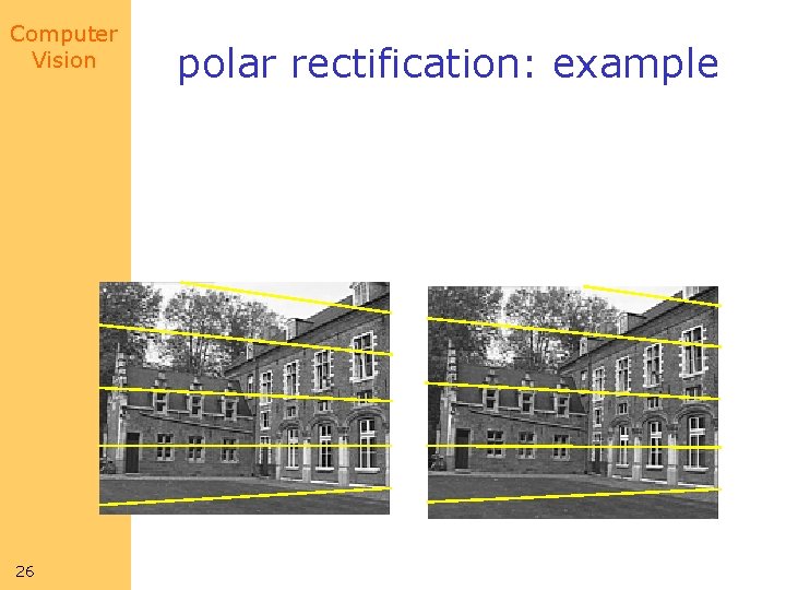 Computer Vision 26 polar rectification: example 