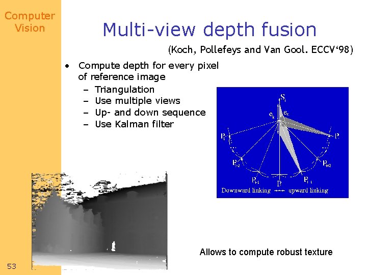 Computer Vision Multi-view depth fusion (Koch, Pollefeys and Van Gool. ECCV‘ 98) • Compute