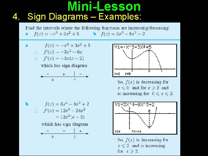 Mini-Lesson 4. Sign Diagrams – Examples: Jim Napolitano: BSGE HS DP Math 