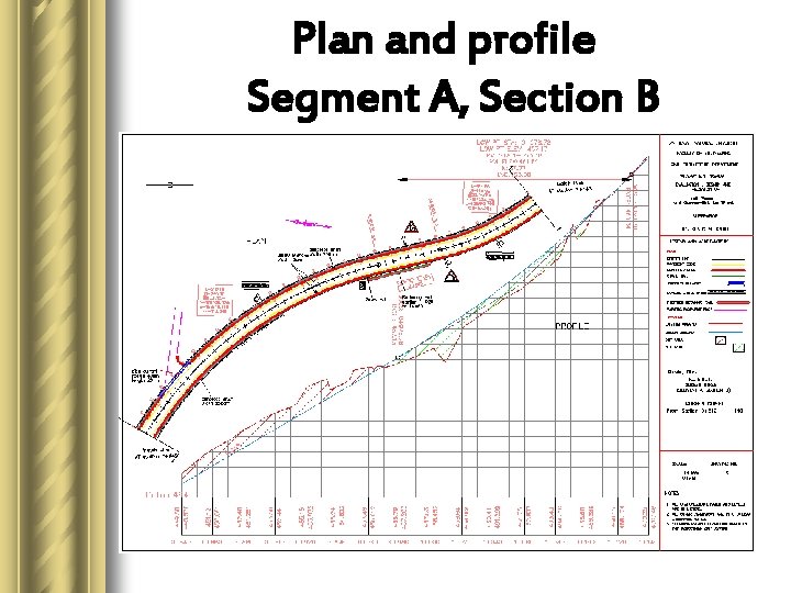 Plan and profile Segment A, Section B 