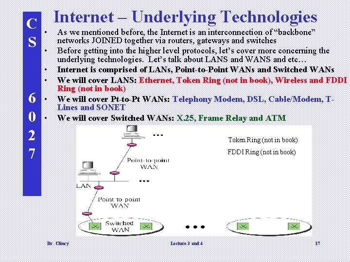 – Underlying Technologies C • Internet As we mentioned before, the Internet is an