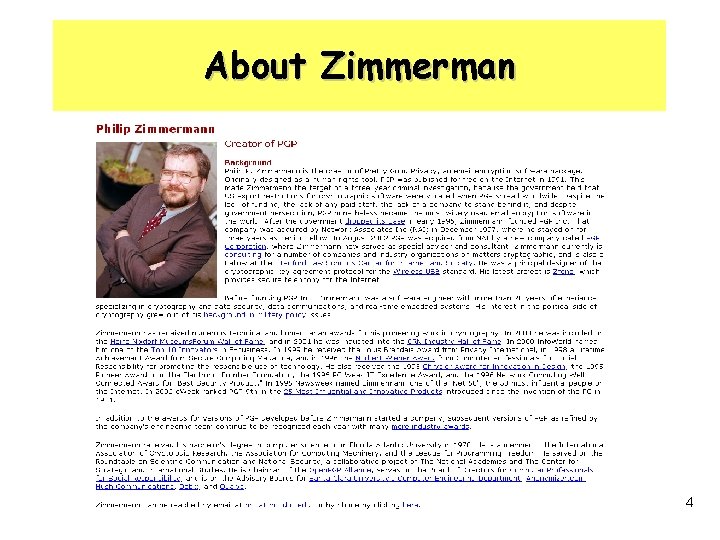 About Zimmerman 4 