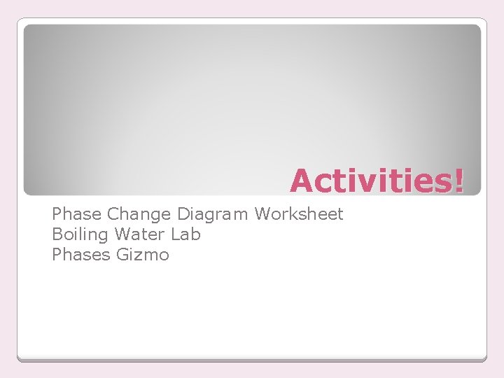 Activities! Phase Change Diagram Worksheet Boiling Water Lab Phases Gizmo 