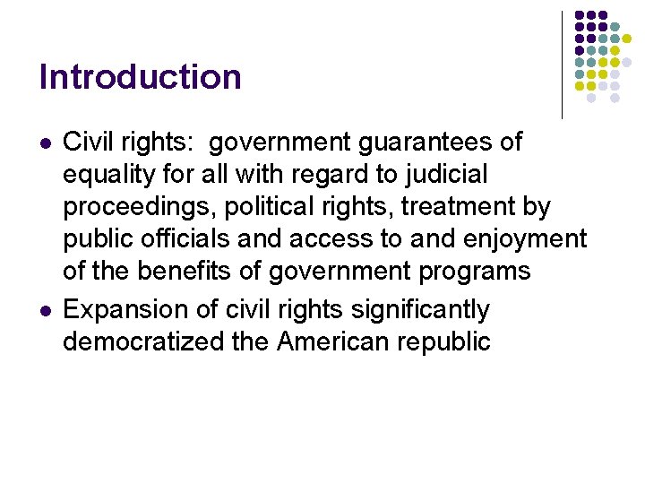 Americas Democratic Republic Ch 5 Civil Rights Introduction