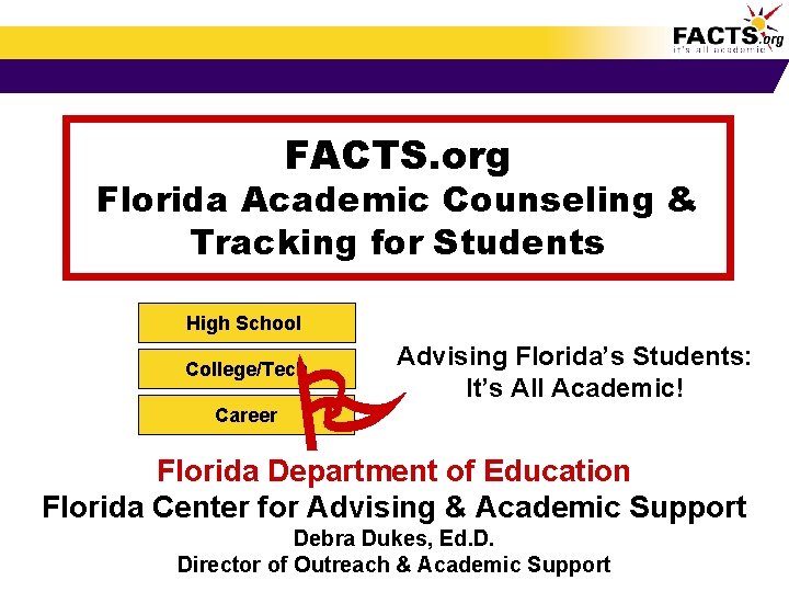 FACTS. org Florida Academic Counseling & Tracking for Students High School Career Advising Florida’s