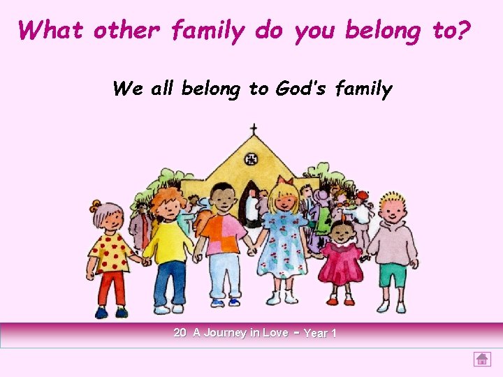 What other family do you belong to? We all belong to God’s family 20