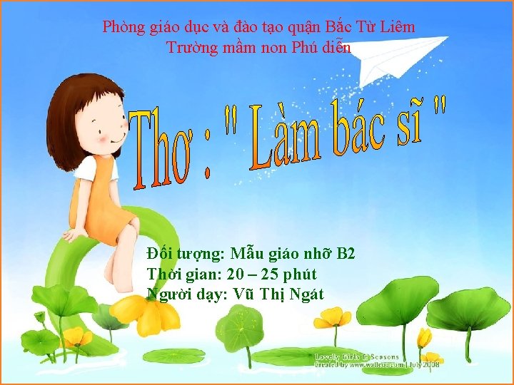 Phòng giáo dục và đào tạo quận Bắc Từ Liêm Trường mầm non Phú