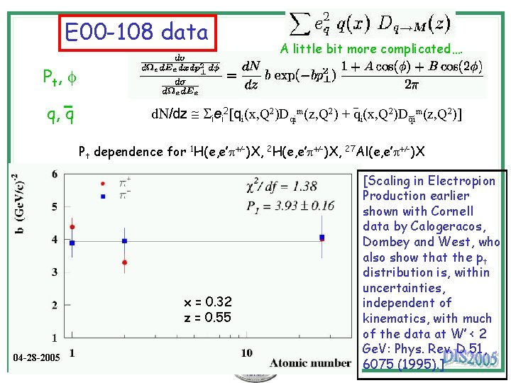 E 00 -108 data A little bit more complicated…. P t, f q, q