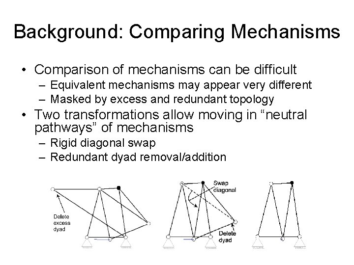 Background: Comparing Mechanisms • Comparison of mechanisms can be difficult – Equivalent mechanisms may