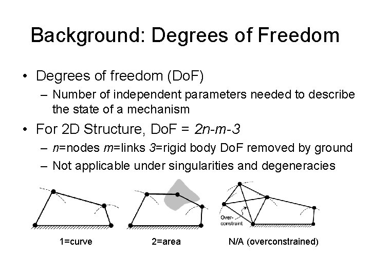 Background: Degrees of Freedom • Degrees of freedom (Do. F) – Number of independent