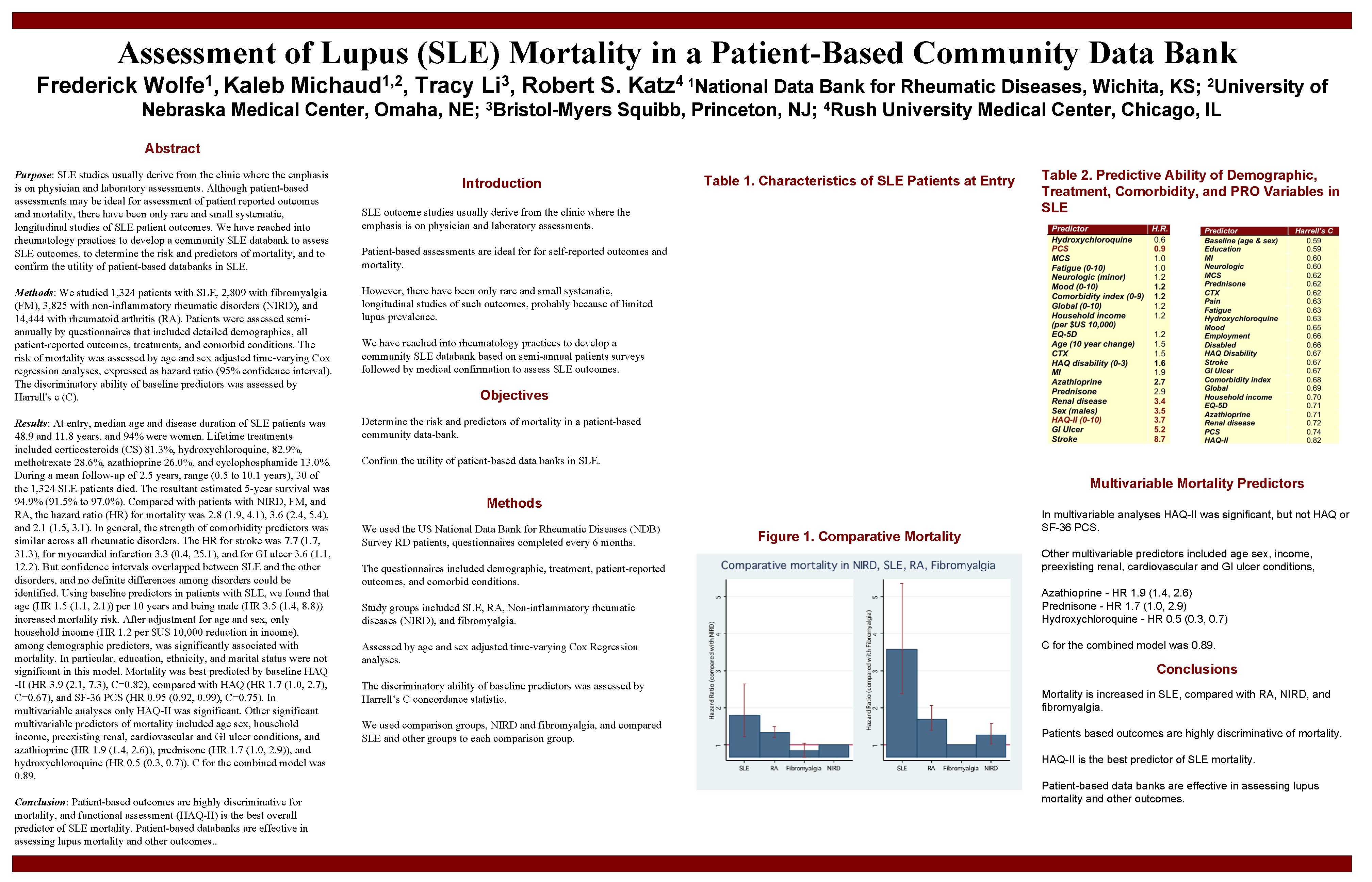 Assessment of Lupus (SLE) Mortality in a Patient-Based Community Data Bank 1 1, 2