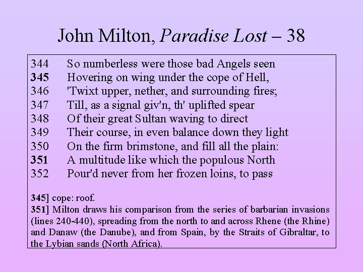 John Milton, Paradise Lost – 38 344 345 346 347 348 349 350 351