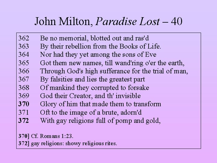 John Milton, Paradise Lost – 40 362 363 364 365 366 367 368 369