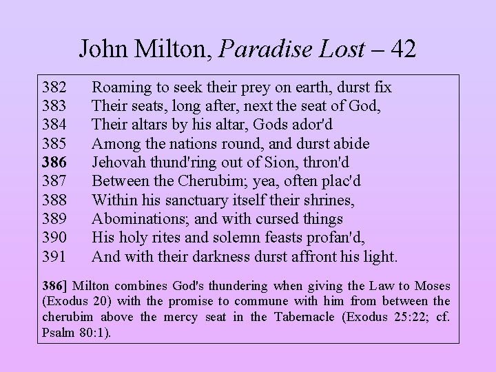 John Milton, Paradise Lost – 42 383 384 385 386 387 388 389 390