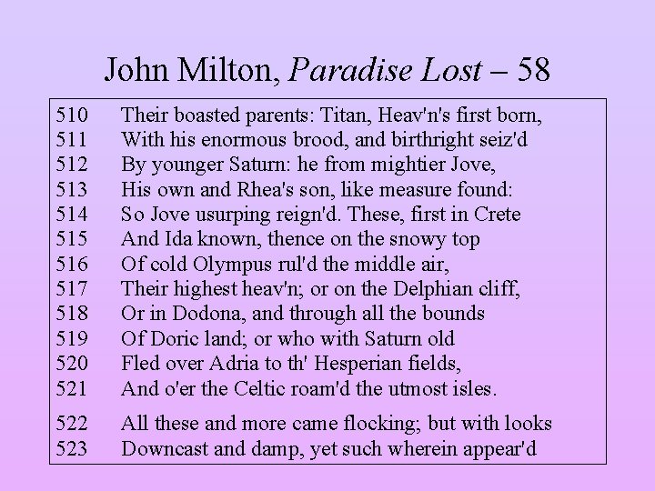 John Milton, Paradise Lost – 58 510 511 512 513 514 515 516 517