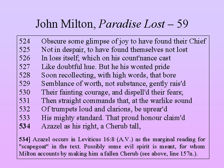 John Milton, Paradise Lost – 59 524 525 526 527 528 529 530 531