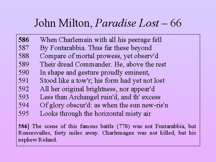 John Milton, Paradise Lost – 66 587 588 589 590 591 592 593 594