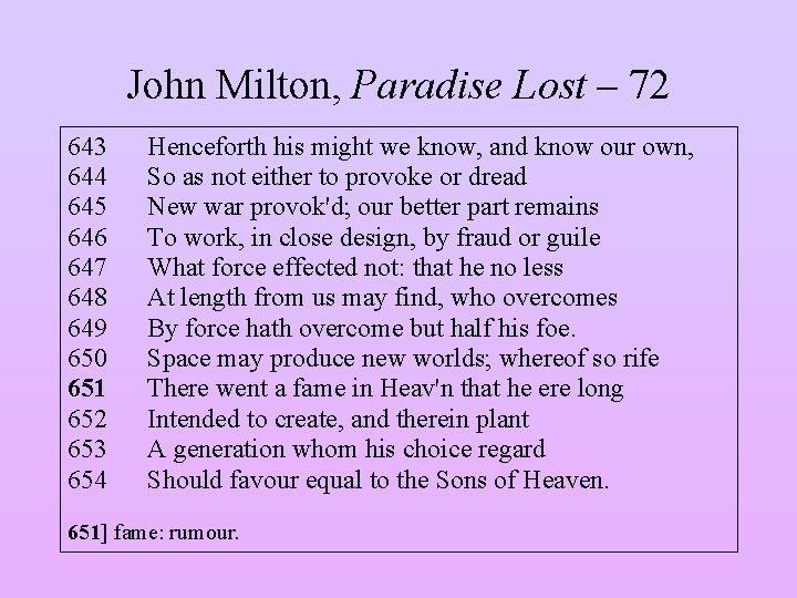John Milton, Paradise Lost – 72 643 644 645 646 647 648 649 650