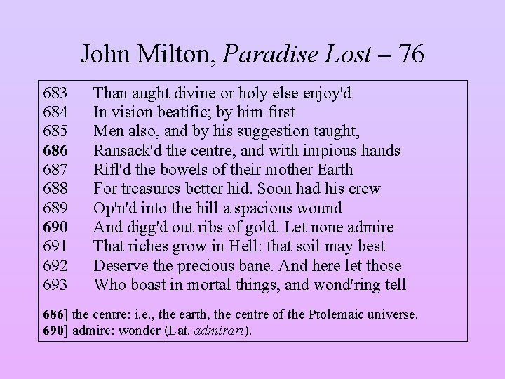 John Milton, Paradise Lost – 76 683 684 685 686 687 688 689 690