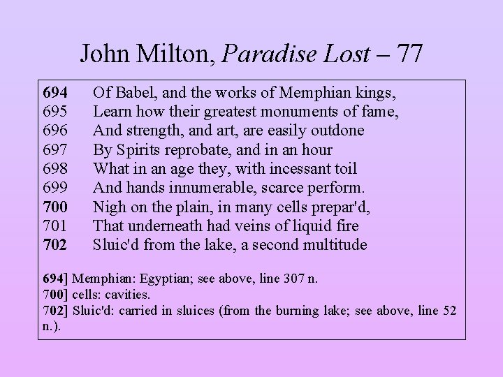 John Milton, Paradise Lost – 77 694 695 696 697 698 699 700 701