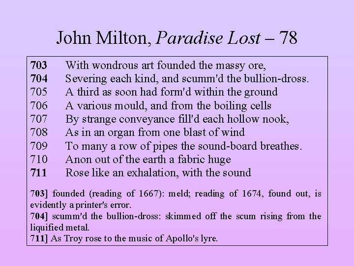 John Milton, Paradise Lost – 78 703 704 705 706 707 708 709 710