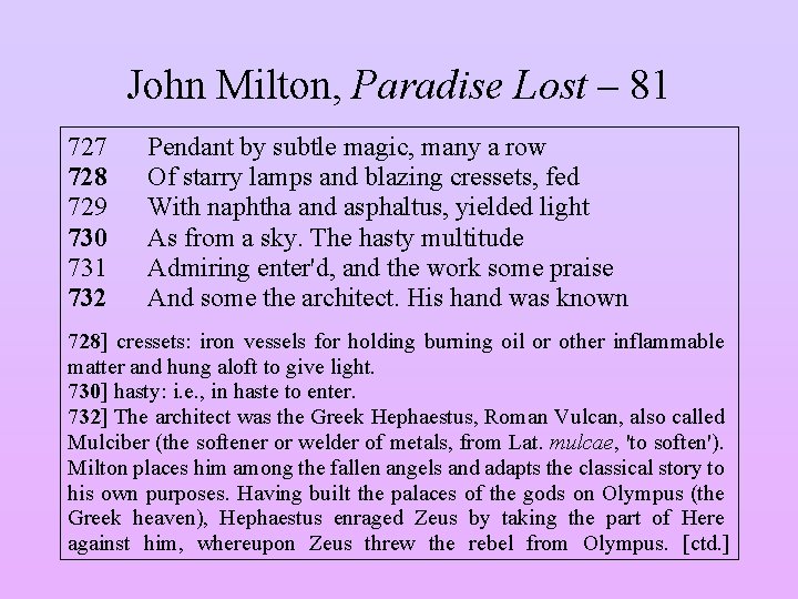 John Milton, Paradise Lost – 81 727 728 729 730 731 732 Pendant by
