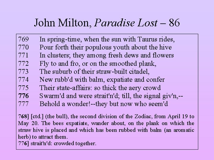 John Milton, Paradise Lost – 86 769 770 771 772 773 774 775 776