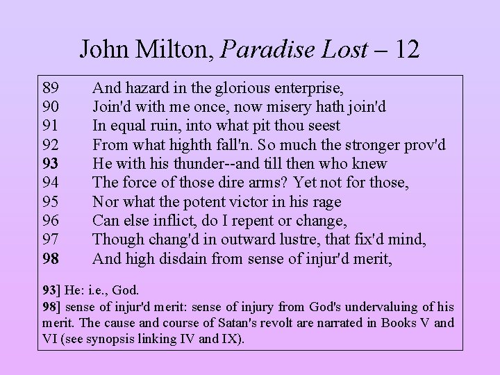 John Milton, Paradise Lost – 12 89 90 91 92 93 94 95 96