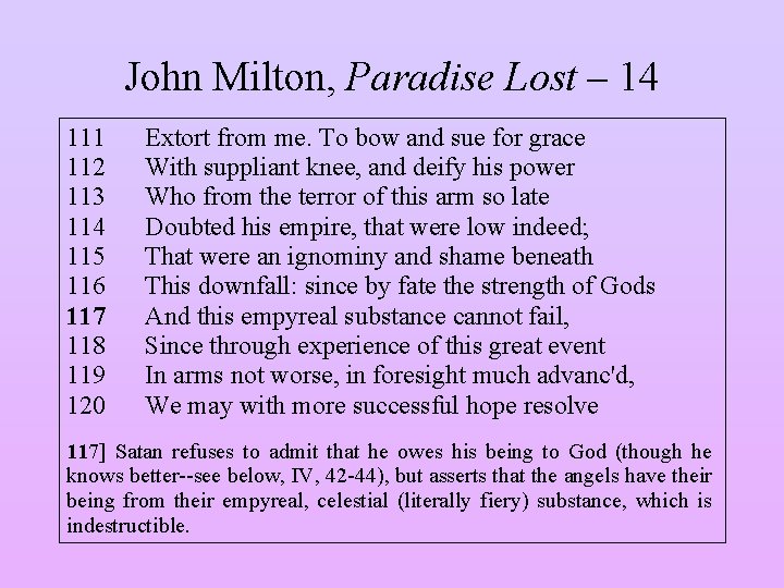 John Milton, Paradise Lost – 14 111 112 113 114 115 116 117 118
